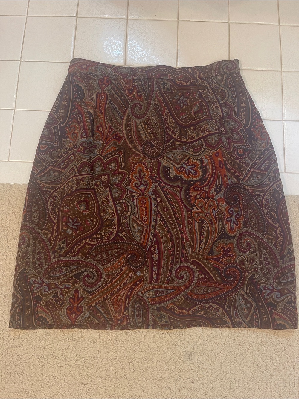 Paisley Skirt in Brown and Rust